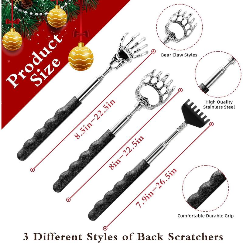 Back Scratcher Extendable Christmas Gifts Stocking Stuffer for Men Women Dad Adults Teens Funny Telescoping Manual Back Massage Cool Gadget Tool for Back in Christmas Gifts Box