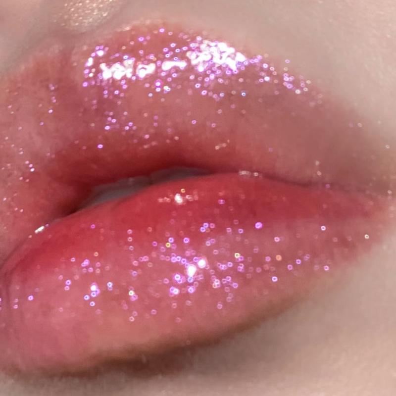 Sparkly Shimmer Lip Gloss - Diamond Glittery Moisturizing Lip Oil - Long-Lasting Lip Plumper - Lipstick - Moisturizer Lip Glow - Makeup, Glossy lip pump High-Shine Universal holographic lipgloss