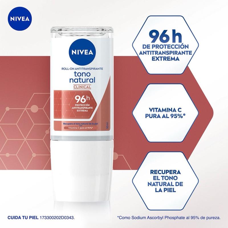 Nivea Roll-On Antiperspirant Deodorant with 96 Hour Protection Body Care Applicator