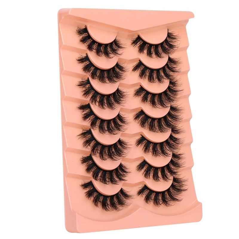 Fluffy False Eyelashes, 7 Pairs 20mm Full Wispy Strip Eyelashes, 8D Volume Curly False Eyelashes