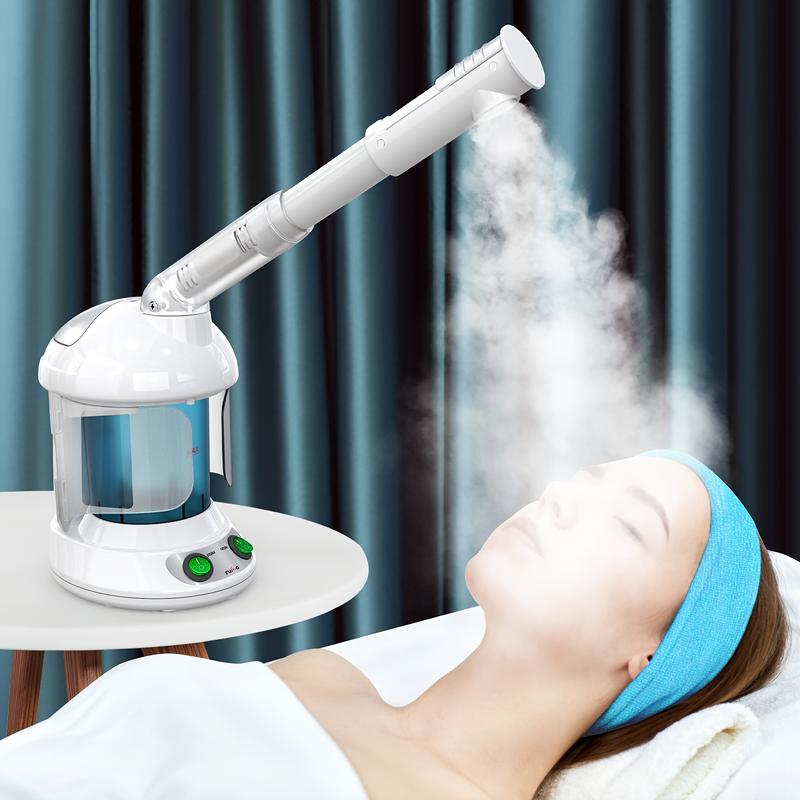 Fulog Nano Ionic Facial Steamer - 360° Rotatable Arm, Steel Skin Kits, Portable, Deep Cleaning, Home Facial Spa, Personal Care for Salon or Home Use