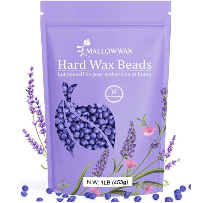 Hard Wax Beads, Wax Beans for Hair Removal, Natural Lavender, Stripless, Coarse Body Hair Specific - Ideal for Bikini, Brazilian, Legs, Underarms, Chest, 16 Ounce