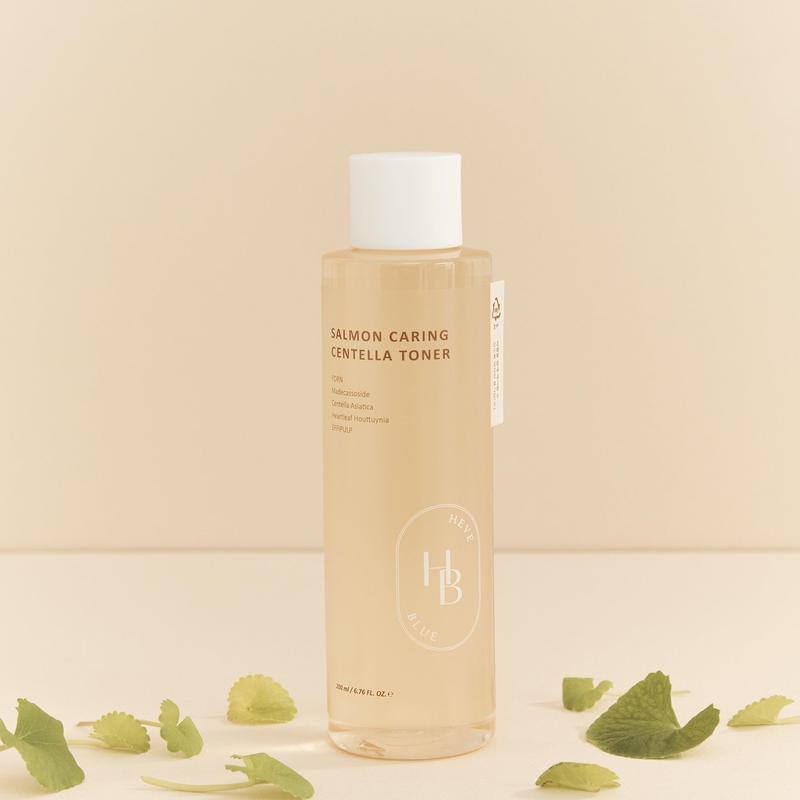 Heveblue Salmon Caring Centella Toner - pH 5.5 Subacid for Moisturizing and Soothing Skin - Moisture