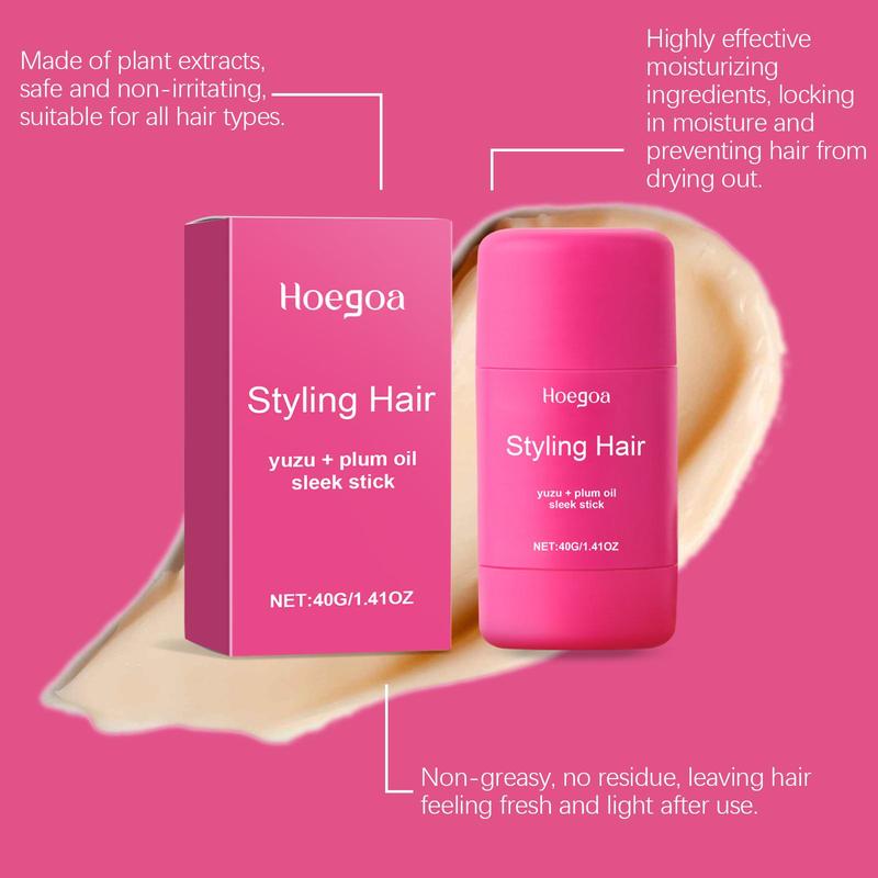 Portable Hair Wax Stick, Moisturizing Hair Styling Wax Stick for Frizzy Hair, Nourishing Hair Styling Product for Women & Girls