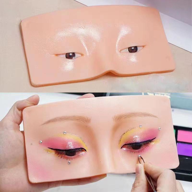 Silicone Human Face Design Makeup Practice Board, Simulation Reusable Makeup Practice Board, Professional Makeup Tool for Beginners