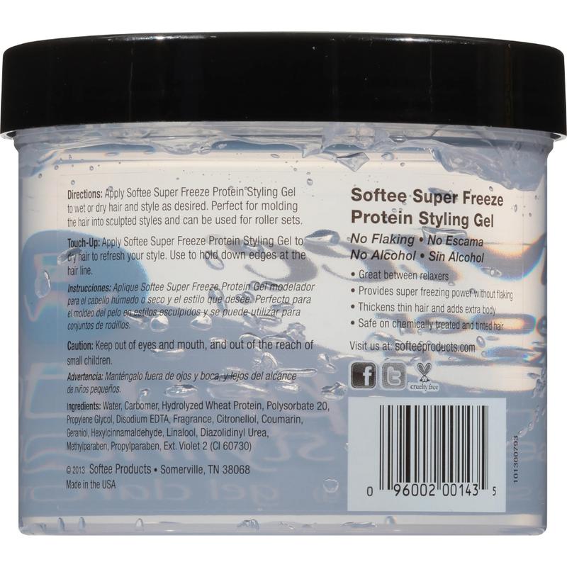 Super Freeze Protein Styling Gel, 32 oz Jar, Clarifying Formula, Strengthens Hair, Unisex