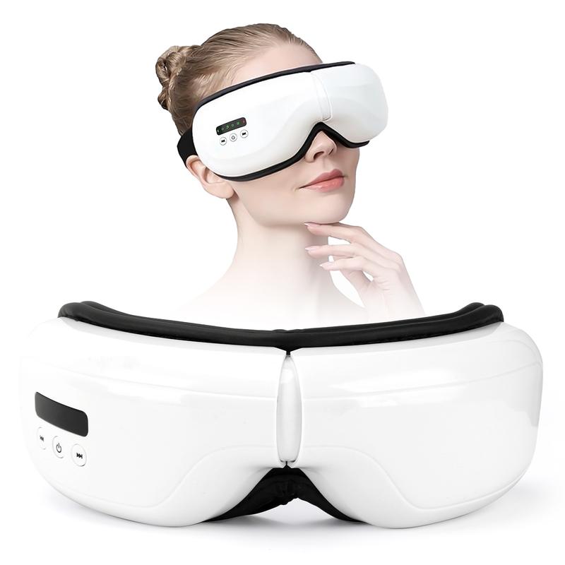 Plavogue Upgrade Eye Massager with Heat Compression, Heated Eye Mask with Bluetooth Music Eye Care Device, Smart Eye Mask, Reduce Eye Strain, Birthday Gifts for Mom Dad, Christmas Gifts