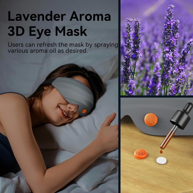 3D Sleep Mask,Aroma Eye Mask For Sleep with Lavender Aromatherapy, 99.9% Light Blackout Sleeping Eye Mask For Women and Men,Soft Breathable Sleeping Eye Mask, Perfect for Travel,Office,School,Camping, Bedroom Accessory Comfortable Sleep Adjustable