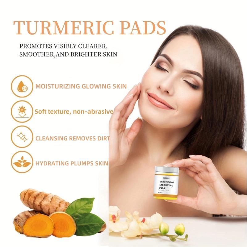 Turmeric Tricarboxylic Acid Cleansing Pads, 55pcs box Gentle Deep Cleansing & Brightening Facial Skin Pads, Facial Skin Care Product for All Skin Types, Christmas Gift