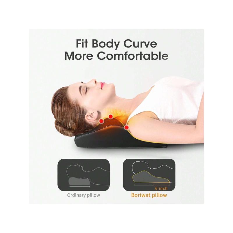 [Heating massager] Boriwat Boriwat Cordless Back Massager With Heat, Neck Massager With Wireless Remote, 3D Kneading Massage Pillow For Back, Neck, Shoulder, Leg Pain Relief, Gifts For Men Women Mom Dad,BLACK