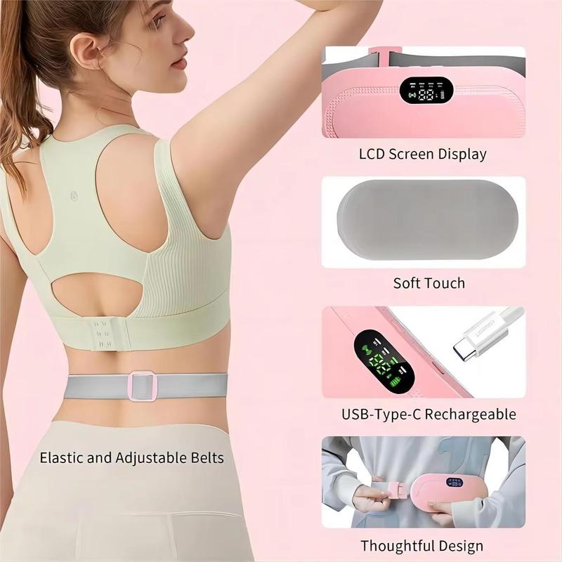 USB Rechargeable Electric Waist Massager, Portable Cordless Hot Compress Waist Massage Belt, Women's Personal Care Appliances for Home & Travel