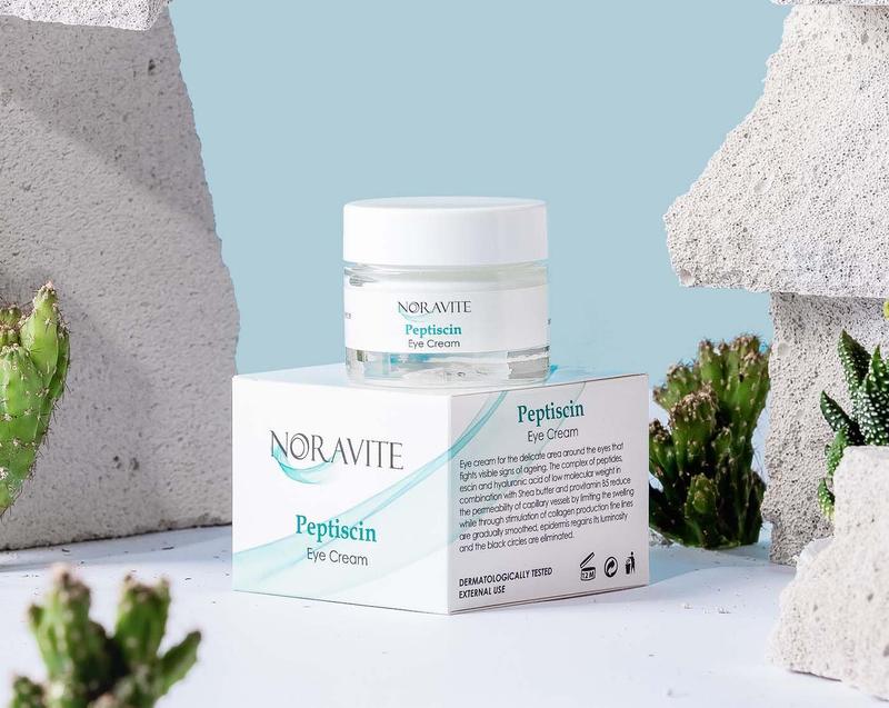 Noravite PeptiScin - Peptide Eye Cream with Hyaluronic Acid and Escin | Rich Moisturizing Dark Circle Eye Cream | Brightens and Tones - 1.35 Ounce