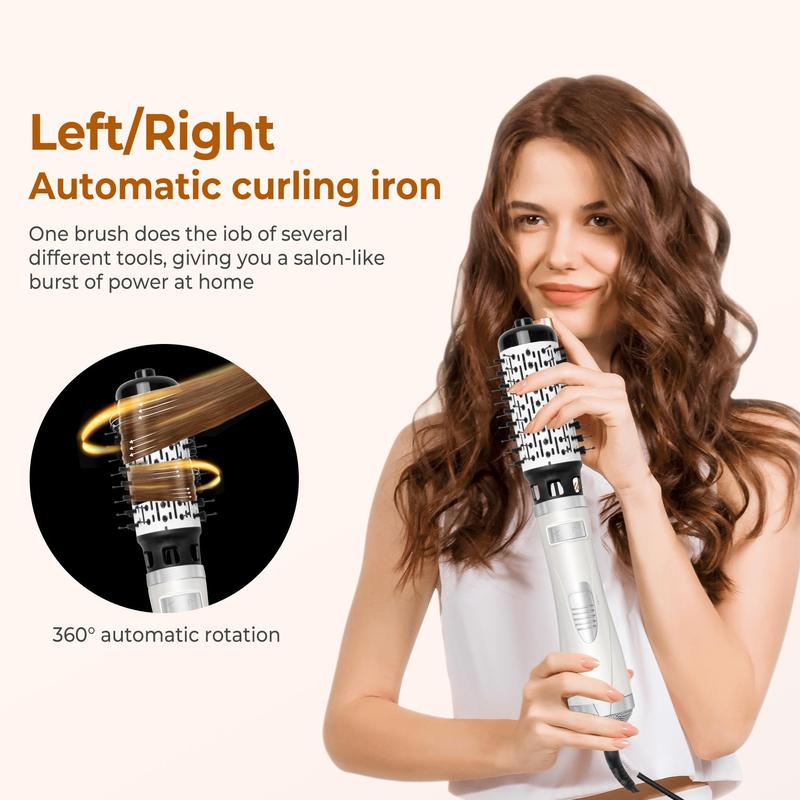 2 in 1 Electric Hair Curler Iron, Automatic Rotating Hair Curler, Curling Iron, Hair Styling Tool for Home & Salon Use, Blowout Brush,  Curling Hair Iron,  Silk Press