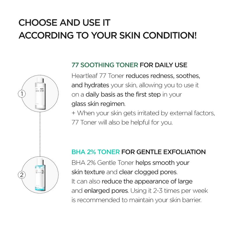 [Anua Official Shop] ANUA Toner Duo (Soothing Toner + BHA Toner)｜Acne safe Skin care set, Chemical Exfoliant, Mild Exfoliate for oily & Sensitive