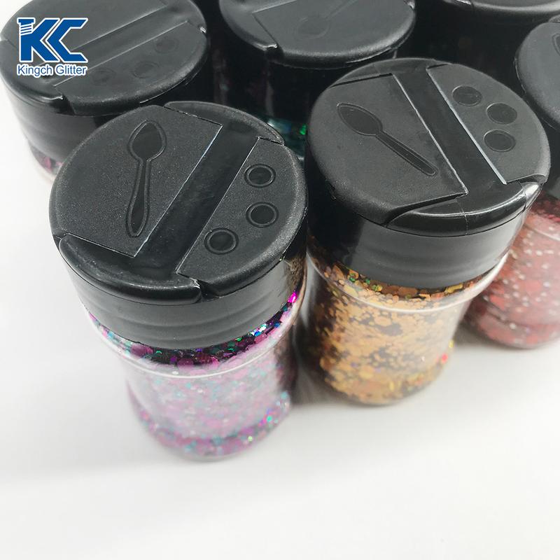 2oz glitter shaker Bright Colorful Holographic Mix Chunky Body Glitter Bulk Wholesale 24 Colors in Shaker Cosmetic Glitter