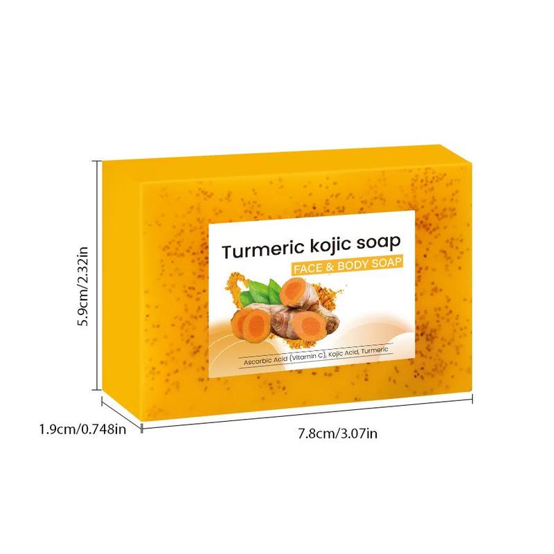 Turmeric Kojic Soap Bar, 15pcs set Natural Moisturizing Brightening Soap Bar Cleanser, Deep Cleansing Body Wash Soap for Face & Body, Skin Care Product for Men & Women, Stocking Fillers Gift, Kojic Acid Soap