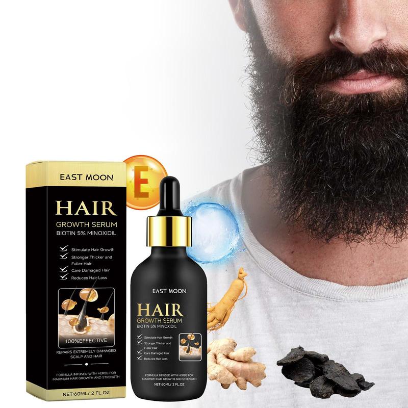 Men's Hair Care Serum, Nourishing & Moisturizing Strengthening Serum for Beard & Hair, Professional Hair Care Product for Men Daily Use, Gifts for Men, Christmas Gift