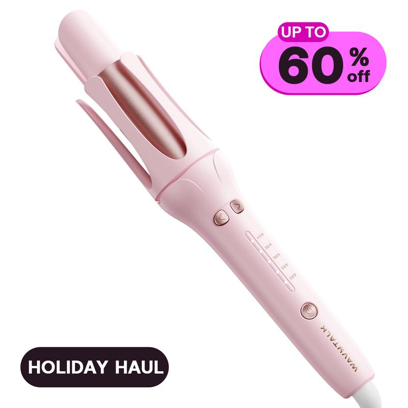 Wavytalk 1.25 inch Automatic Curling Iron - 5 Temperatures & 3 Timers, Anti Scald & Tangle-free, 26 Million Negative Ions for Effortless and Shiny Curls