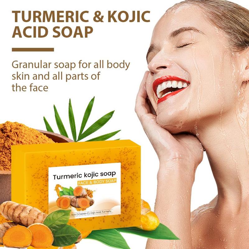 Turmeric Kojic Soap Bar, 15pcs set Natural Moisturizing Brightening Soap Bar Cleanser, Deep Cleansing Body Wash Soap for Face & Body, Skin Care Product for Men & Women, Stocking Fillers Gift, Kojic Acid Soap