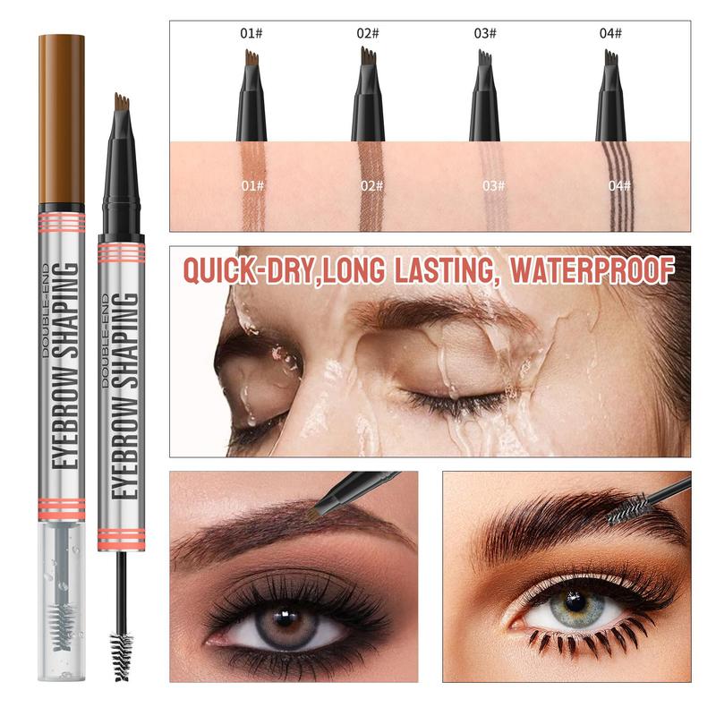 Double-ended Eyebrow Pencil, 1 Count Long Lasting Eyebrow Dyeing Pen, Double-ended Eyebrow Gel, Makeup Tool for Women and Girls