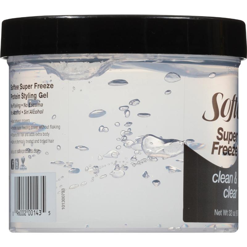 Super Freeze Protein Styling Gel, 32 oz Jar, Clarifying Formula, Strengthens Hair, Unisex