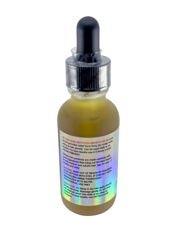 Gifteds Hair Anti-Itch Growth Oil with Biotin, Vitamin E, and Rosemary Oil for Straight, Wavy, Curly, Coiled, and Coarse Hair - Vegan Friendly oil