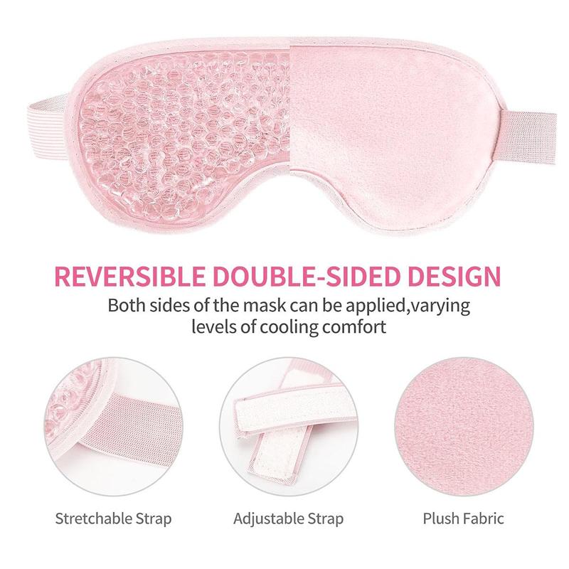 Ice Compress Eye Mask, 1 Count Reusable Cold Eye Mask for Stress Migraine Relief, Eye Mask for Ice & Hot Compress, Cold Compress Eye Mask for Puffy Eyes