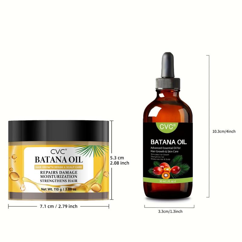 Batana oil hair mask & scalp serum set for hair growth healthier:Batana oil Sourced from Honduras - CVC Batana oil  -  Moisturize Scalp, Restore Dry Damaged Hair