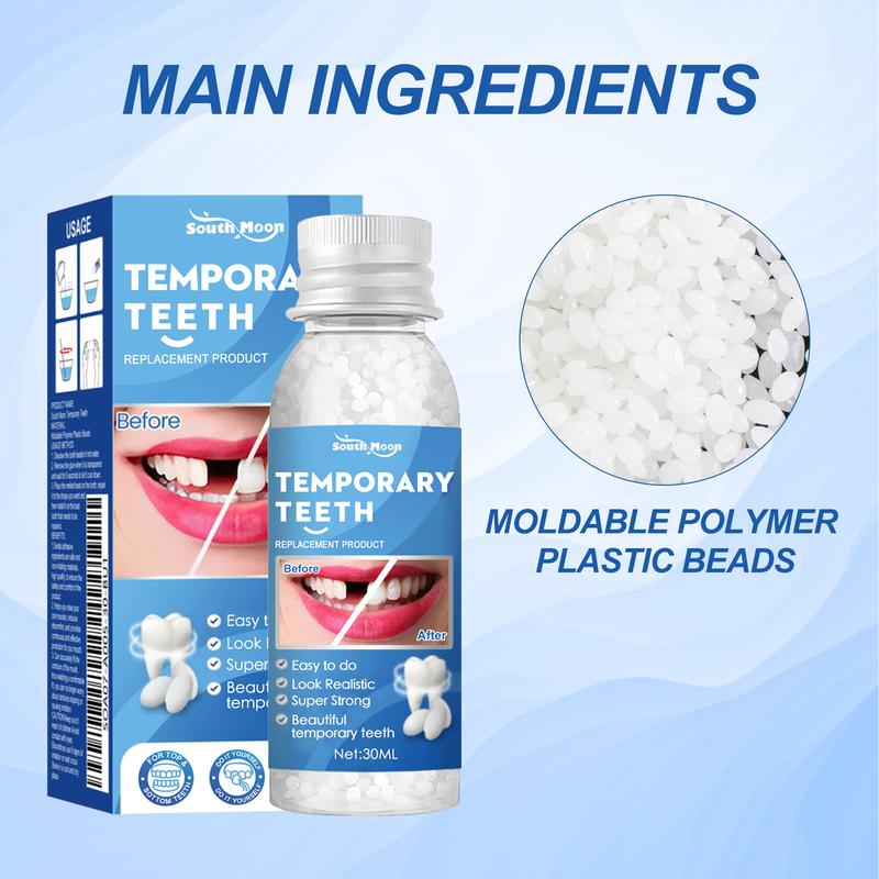 Fake Teeth Repair Kit,Provisional Fake Teeth Replacement Kit for Provisional Restoration Adjustable Snap-On Veneer Teeth Covers