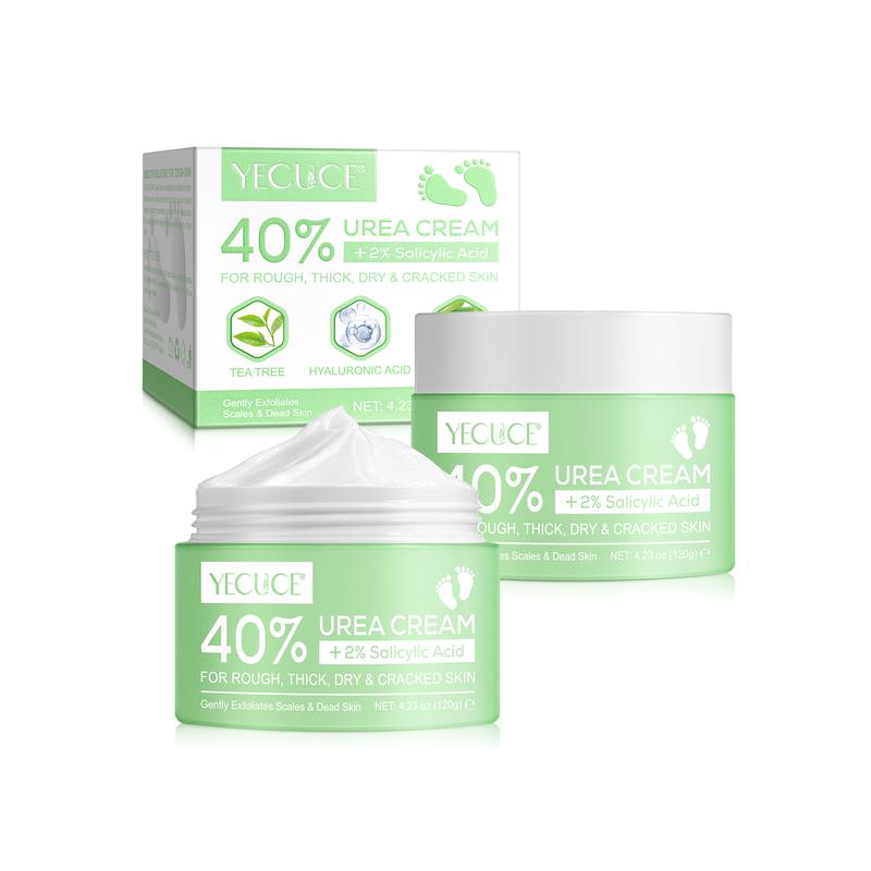 YECUCE Urea Cream 40% plus Salicylic Acid 2%, Foot Cream for Dry Cracked Heels Feet Knees Elbows Hands 120g