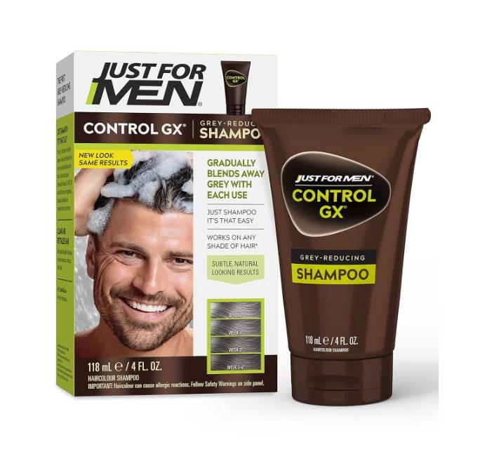 Just For Men Control GX Grey Reducing Shampoo, Gradual Hair Color for Stronger and Healthier Hair, 4 Fl Oz - Pack of 1 (Packaging May Vary)