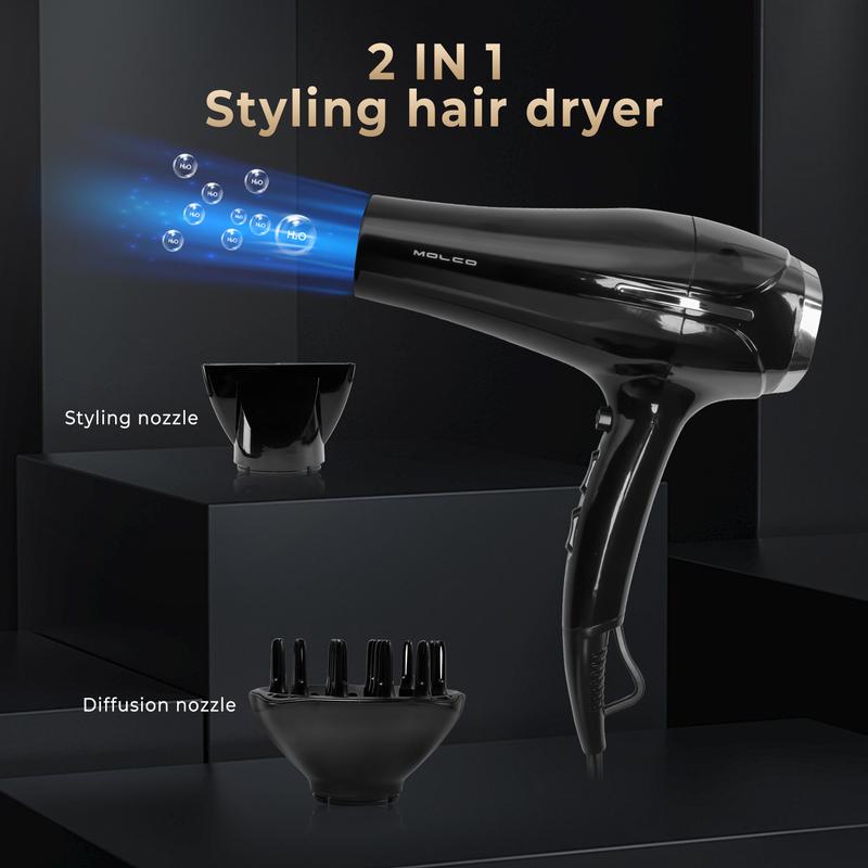 Hair Dryer, Negative Ionic Blow Dryer Set with Nozzle & Diffuser for Home, Travel & Salon,Halloween Christmas Winter Gift, Black Friday blow  dryer cart