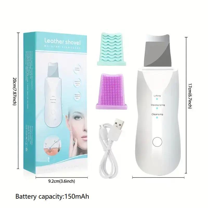 Electric Facial Skin Scrubber, Comfort Facial Deep Cleansing Tool, Skin Spatula, Facial Silicone Pore Cleaner, Rechargeable Electric Face Cleanser, USB Chargeable Ultrasonic Facial Pore Cleaner, Beauty Gifts, Skincare Tools