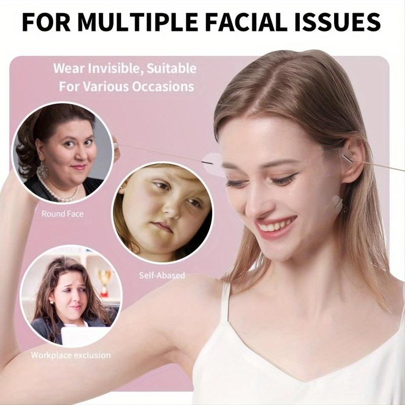 Instant V-shape Face Lift Tapes with 8 Fixed Rope, 60pcs Double Chin Lifting Patches for Smoother, Younger-looking Skin, Skincare Tools for Women