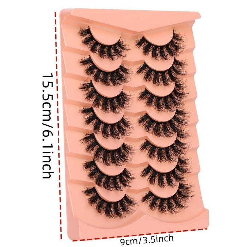 Fluffy False Eyelashes, 7 Pairs 20mm Full Wispy Strip Eyelashes, 8D Volume Curly False Eyelashes