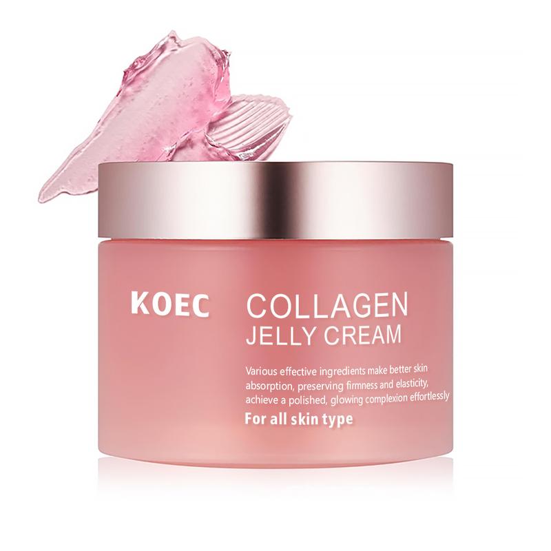 [KOEC Official Shop] Collagen Niacinamide Jelly Cream(Hydrolyzed Collagen + Niacinamide)-Instant Glow Booster | Korean Glass Glow + Deep Hydration+ Reduce Dryness+For All Skin Types I Facial Moisturizer