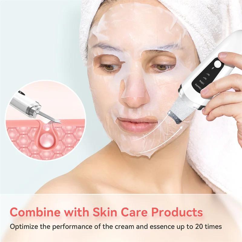 Skin Scrubber Face Spatula Facial Skin Exfoliator Scraper and Blackhead Remover Pore Cleaner with Face Lifting Deep Cleansing