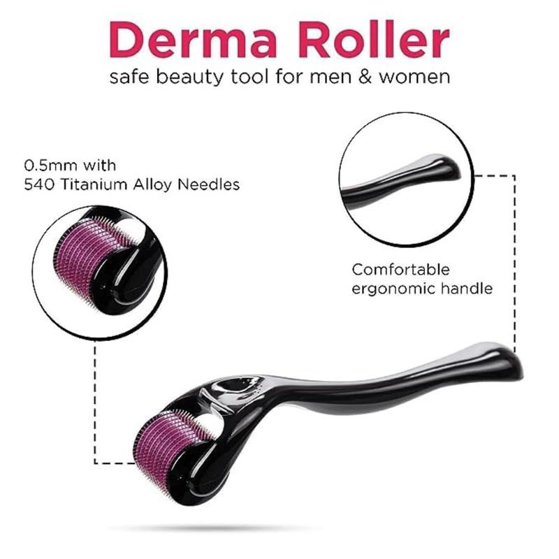 Derma Roller Microneedle Roller For Face, For Beard, Microneedling Roller | For Women and Men | Micro Needle Roller For Face Scalp Derma Stamp 0.5mm Skincare Moisturizer