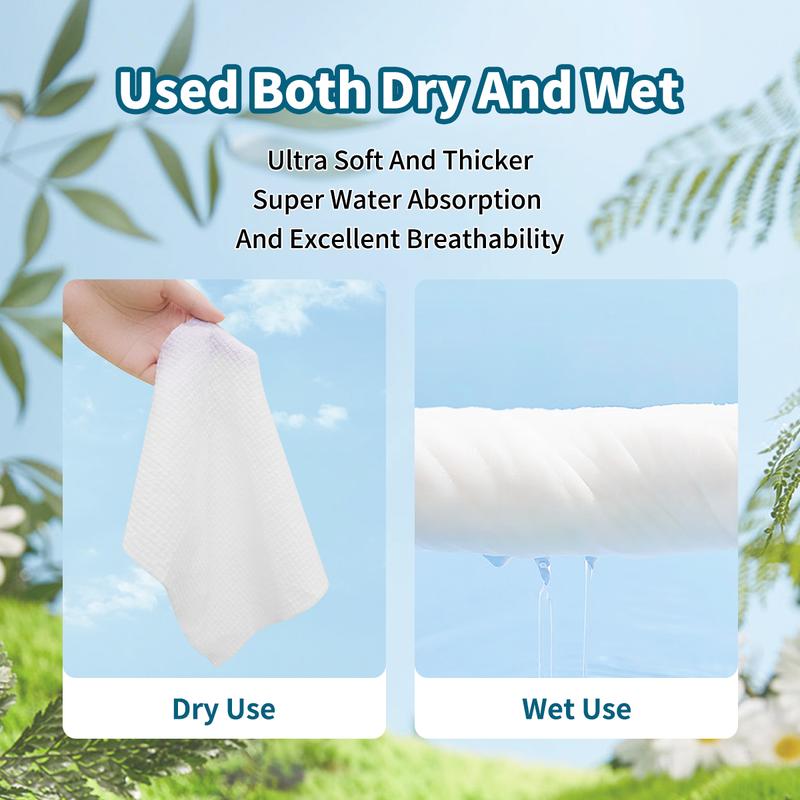 Disposable Face Towel Dry Wipes Facial Towel 8-bags Face Wipes Absorbent Reusable Soft Towels Comfort Skincare Cleansing