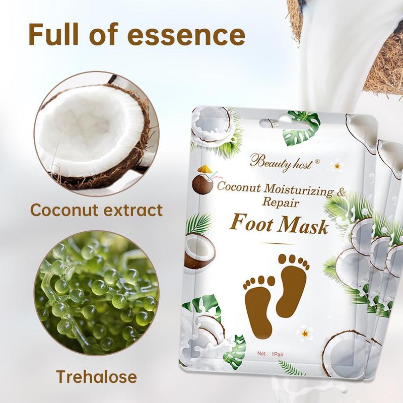 Disposable Coconut Moisturizing Foot Mask, Hydrating Sock for Foot, Rejuvenate & Soothing Foot Skin, Suitable for Dry & Cracked Feet