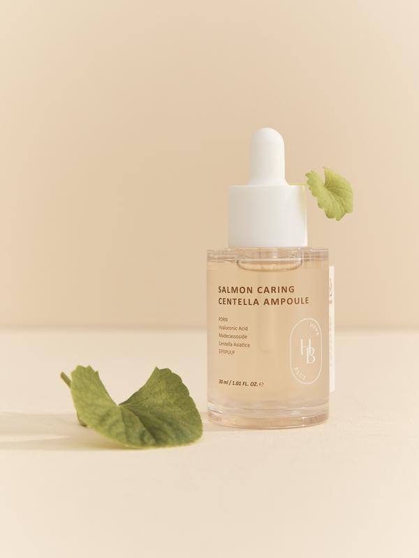 Heveblue Salmon Caring Centella Ampoule - Hydrates & Calms, Salmon-Powered, Natural Ingredients, Gentle , Clear Skin, Repair, Skincare, Facial Serum