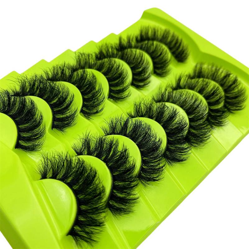 Fluffy False Eyelashes, 7 Pairs Natural Curling Eye Makeup Strip Lashes, Full Volume Eyelash for Lashes Extensions, Volumized False Eyelashes for Women and Girls