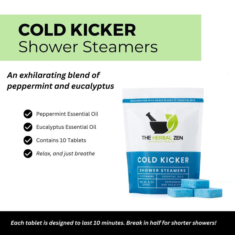 The Herbal Zen - Cold Kicker Eucalyptus Shower Steamers - Aroma Therapy for Body Wash and Skin Repair - Body Care