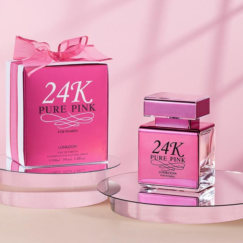 24k Pink EDP Perfume, Long Lasting Perfume for Women & Men, Sweet Fruity Strawberry Vanilla Perfume for Daily and Dating, Fragrance for Women, Fall Gift, Christmas Gift