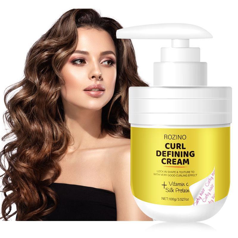 vitamin C Curl Defining Cream, Long-lasting Hold Curl Styling Cream, Moisturizing and Anti-frizz Hair Care Product for Curly Hair