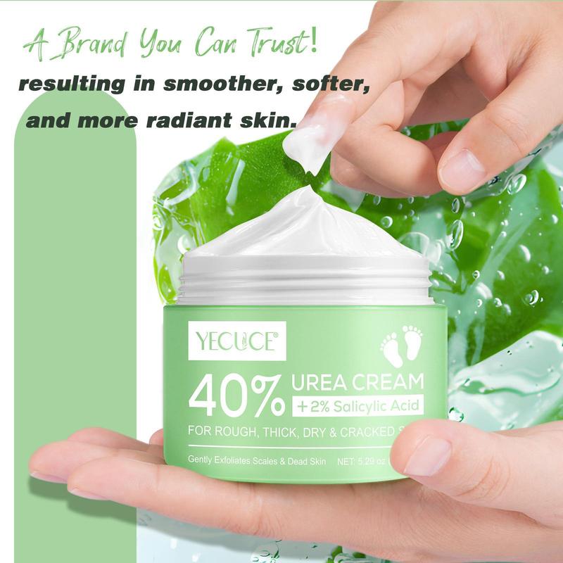 40% Urea Cream, Moisturizing & Nourishing Foot Cream & Hand Cream with Hyaluronic Acid for Rough, Thick, Dry & Cracked Skin, Suitable for All Skin Types