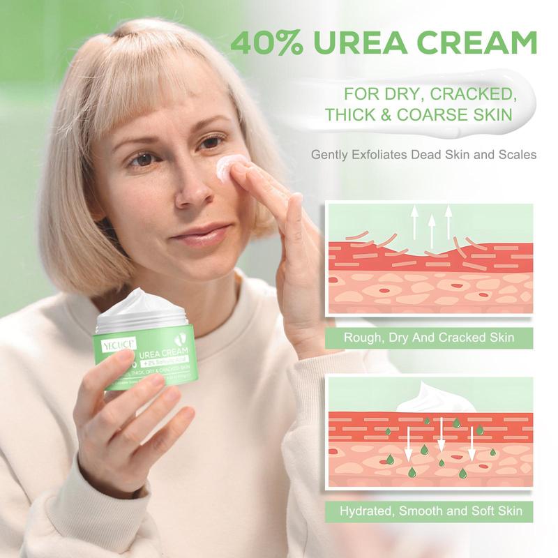 40% Urea Cream, Moisturizing & Nourishing Foot Cream & Hand Cream with Hyaluronic Acid for Rough, Thick, Dry & Cracked Skin, Suitable for All Skin Types