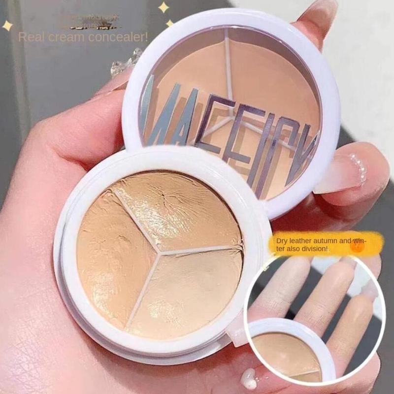 3-color Concealer Cream, Long-lasting Concealer Platte, Makeup Product for Women & Girls