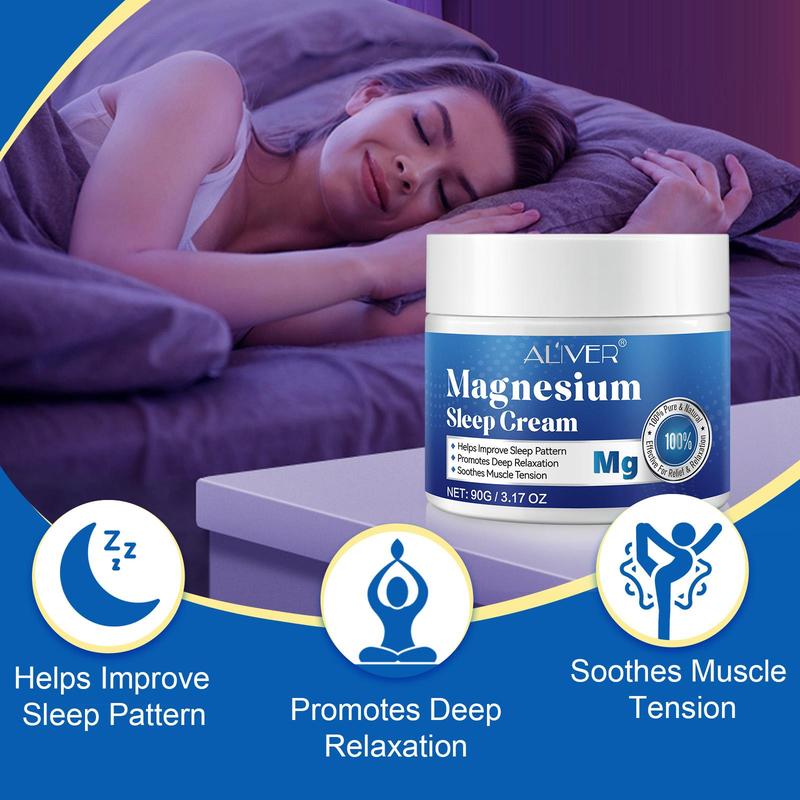 Magnesium Oil Cream, Sleep Aiding Magnesium Lotion, Night Magnesium Cream, Foot Magnesium Oil, Suitable for Legs, Arms Or Chest