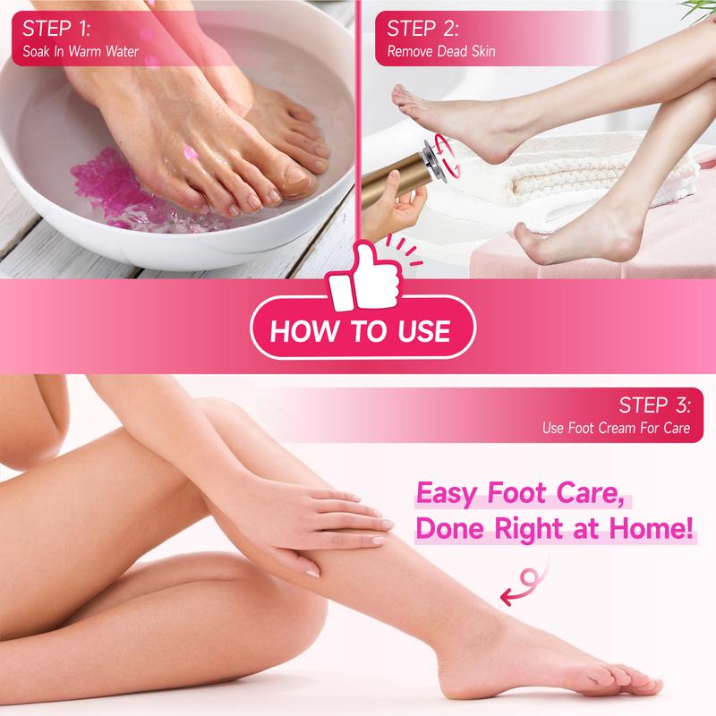 Electric Foot File, with Adjustable Speed and 60 Free Sandpapers for Gentle Callus Removal - Comfort, Autumn Foot File